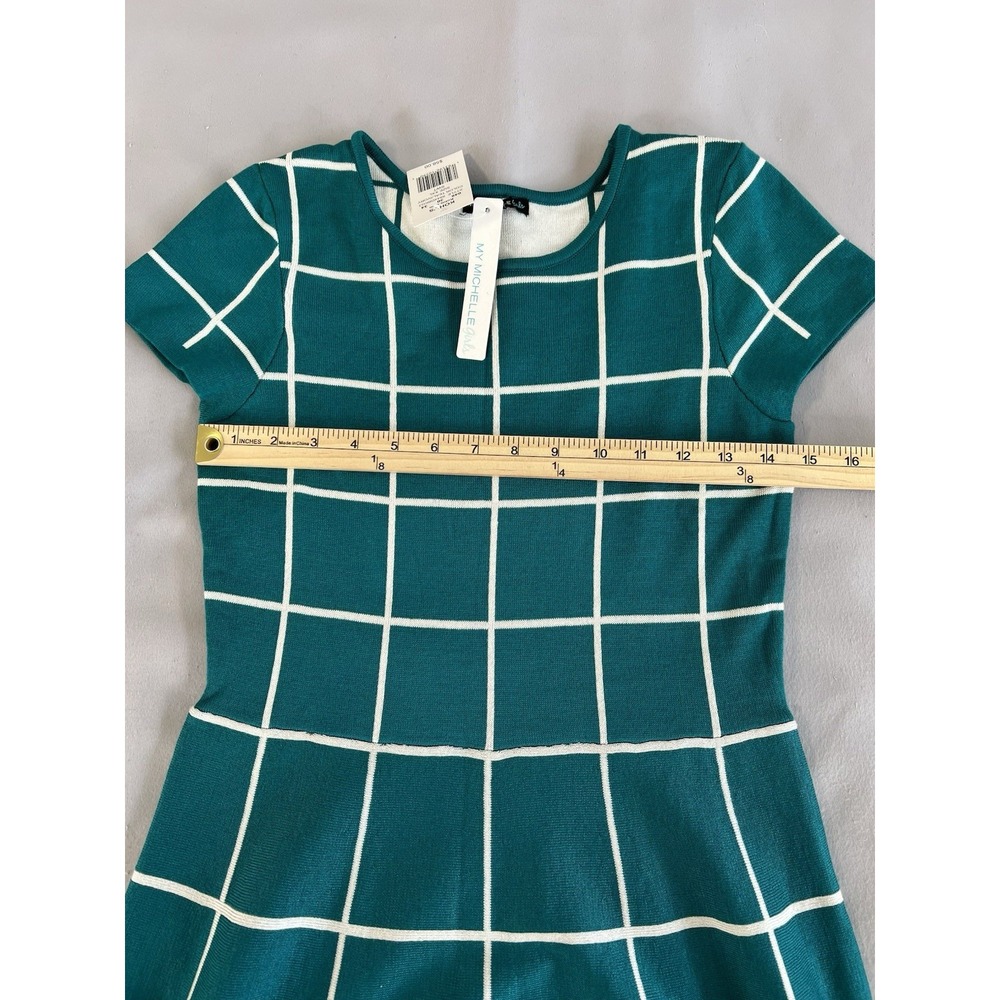 My Michelle Girls Green‎ & White Plaid Short Sleeve Dress Sz XXL Girls NWT - Picture 6 of 11